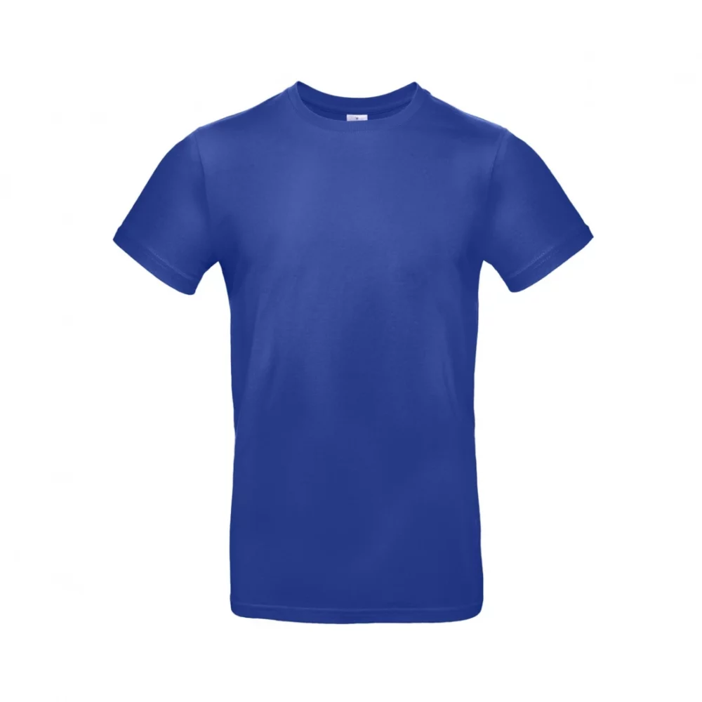 T-shirt coton épais E190 coloris Cobalt Blue, à plat vue de face
