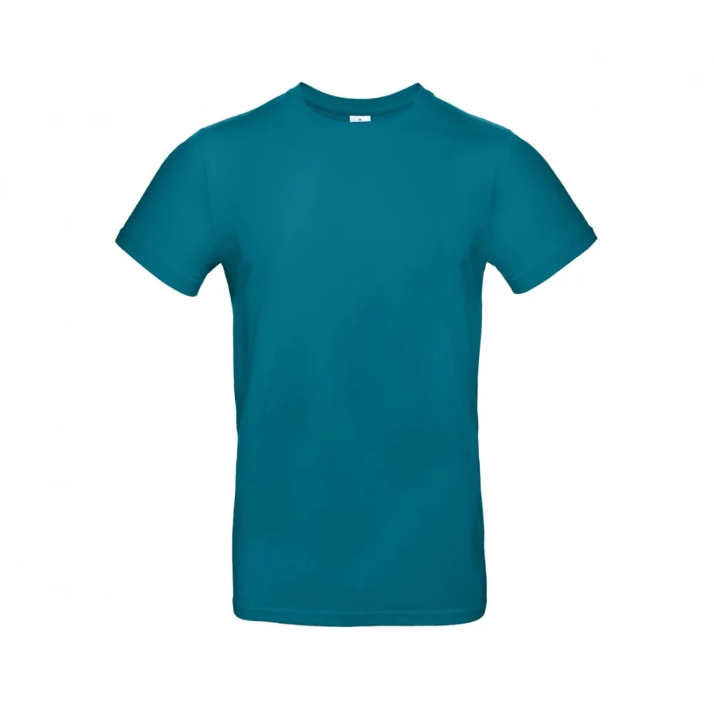 T-shirt coton épais E190 coloris Diva Blue, à plat vue de face
