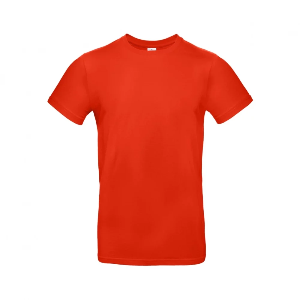T-shirt coton épais E190 coloris Fire Red, à plat vue de face