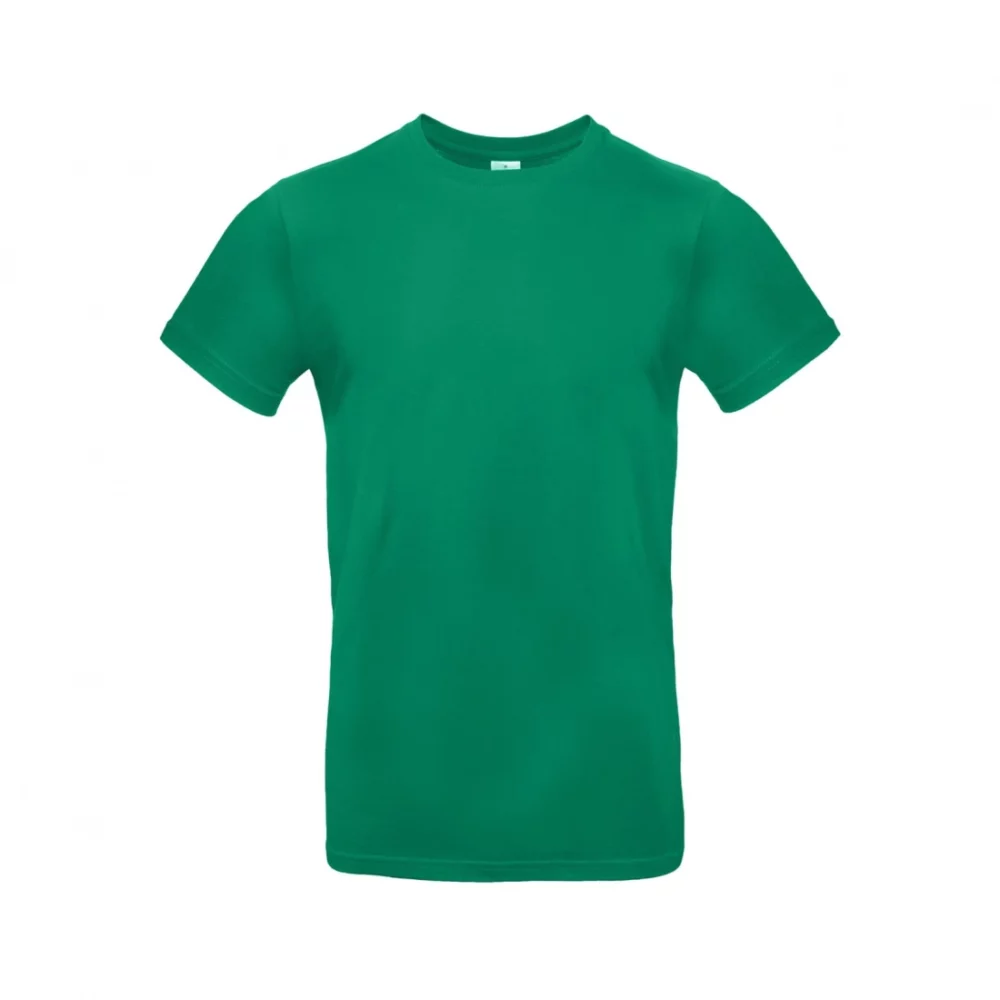 T-shirt coton épais E190 coloris Kelly Green, à plat vue de face