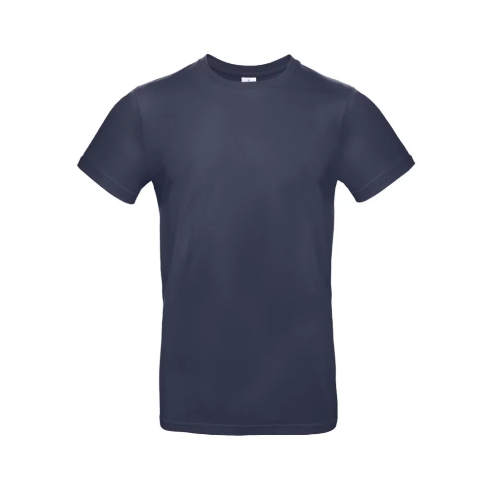 T-shirt coton épais E190 coloris Navy Blue, à plat vue de face