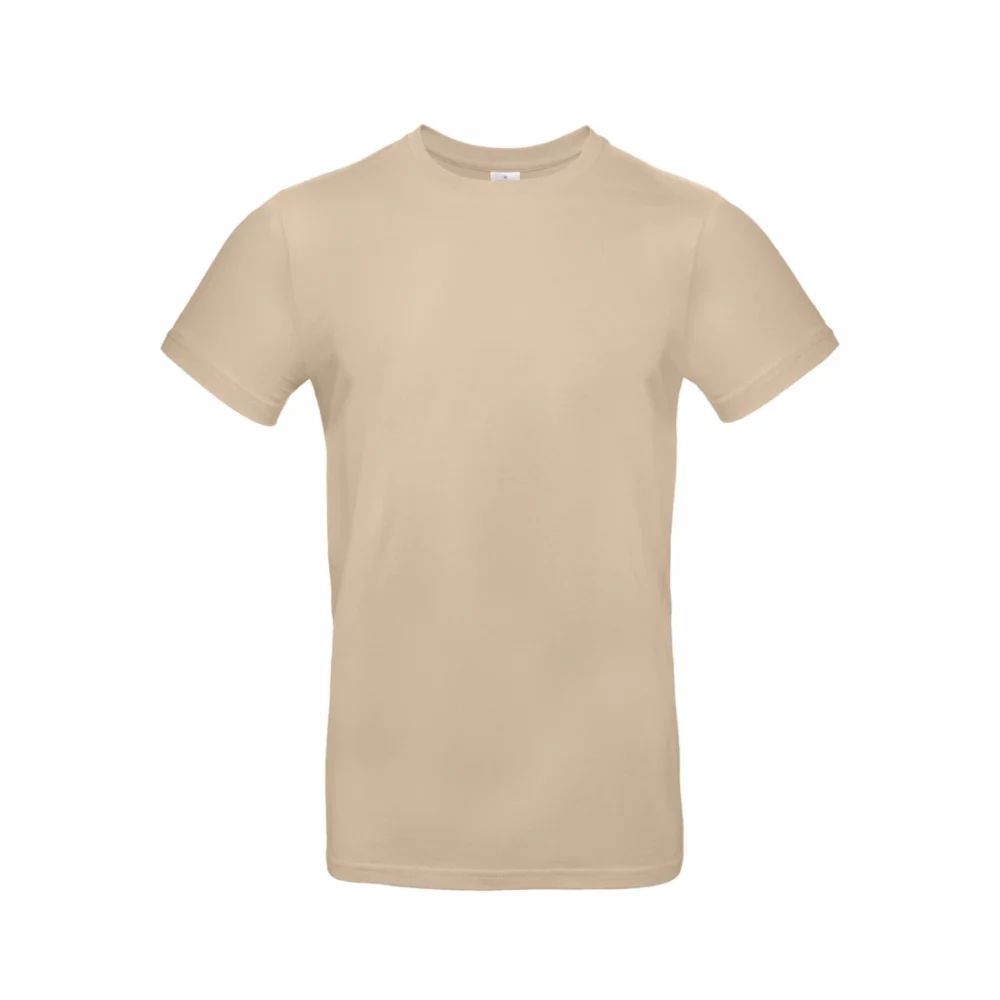 T-shirt coton épais E190 coloris Sand, à plat vue de face
