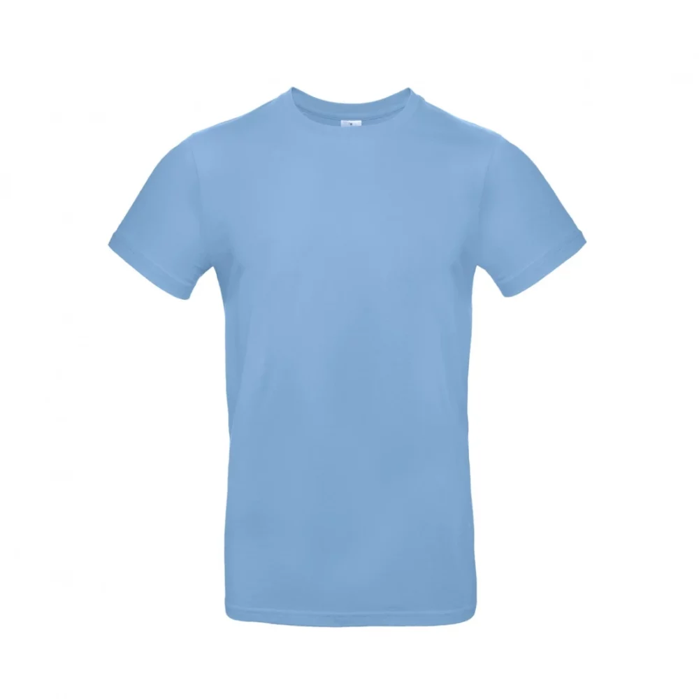T-shirt coton épais E190 coloris Sky blue, à plat vue de face
