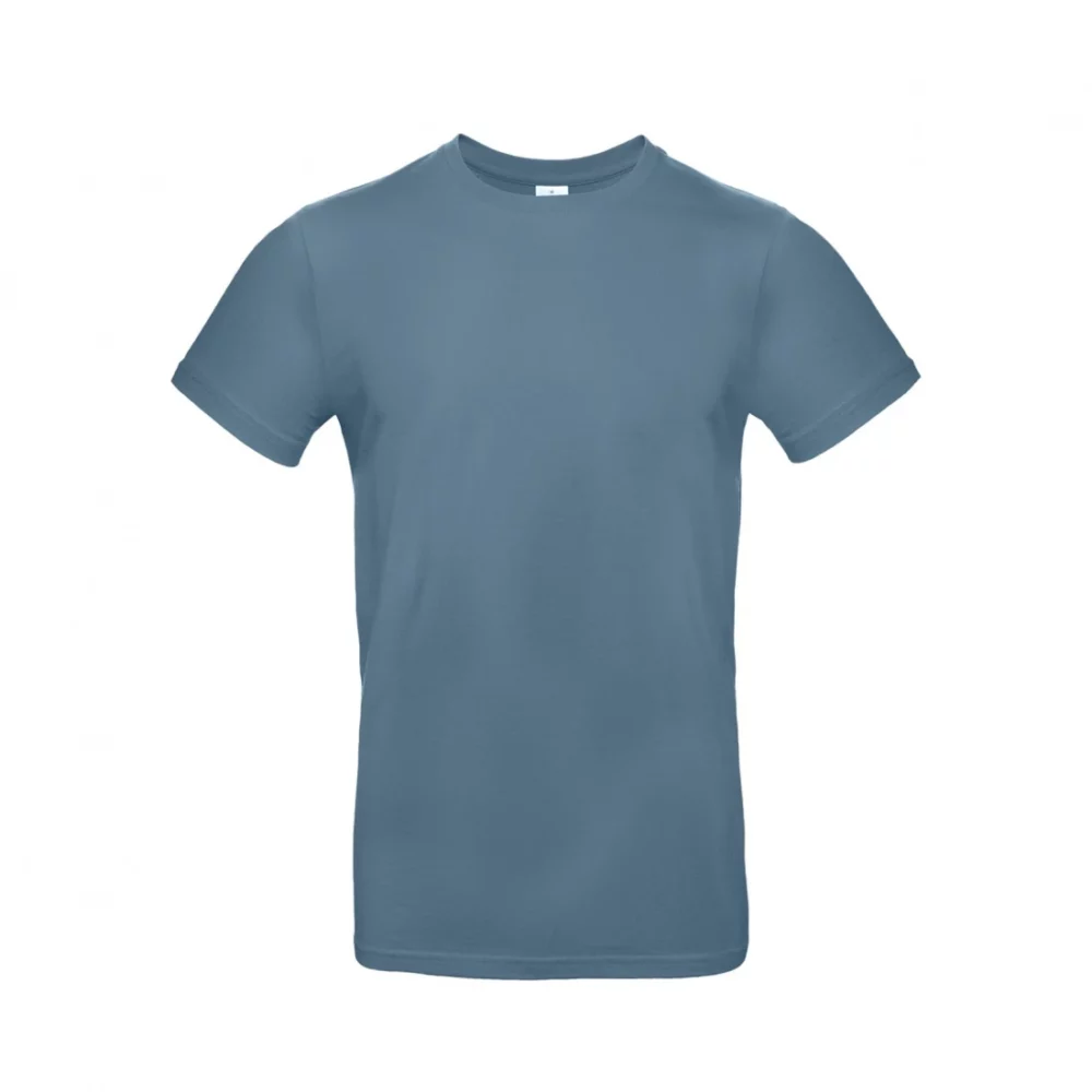 T-shirt coton épais E190 coloris Stone Blue, à plat vue de face