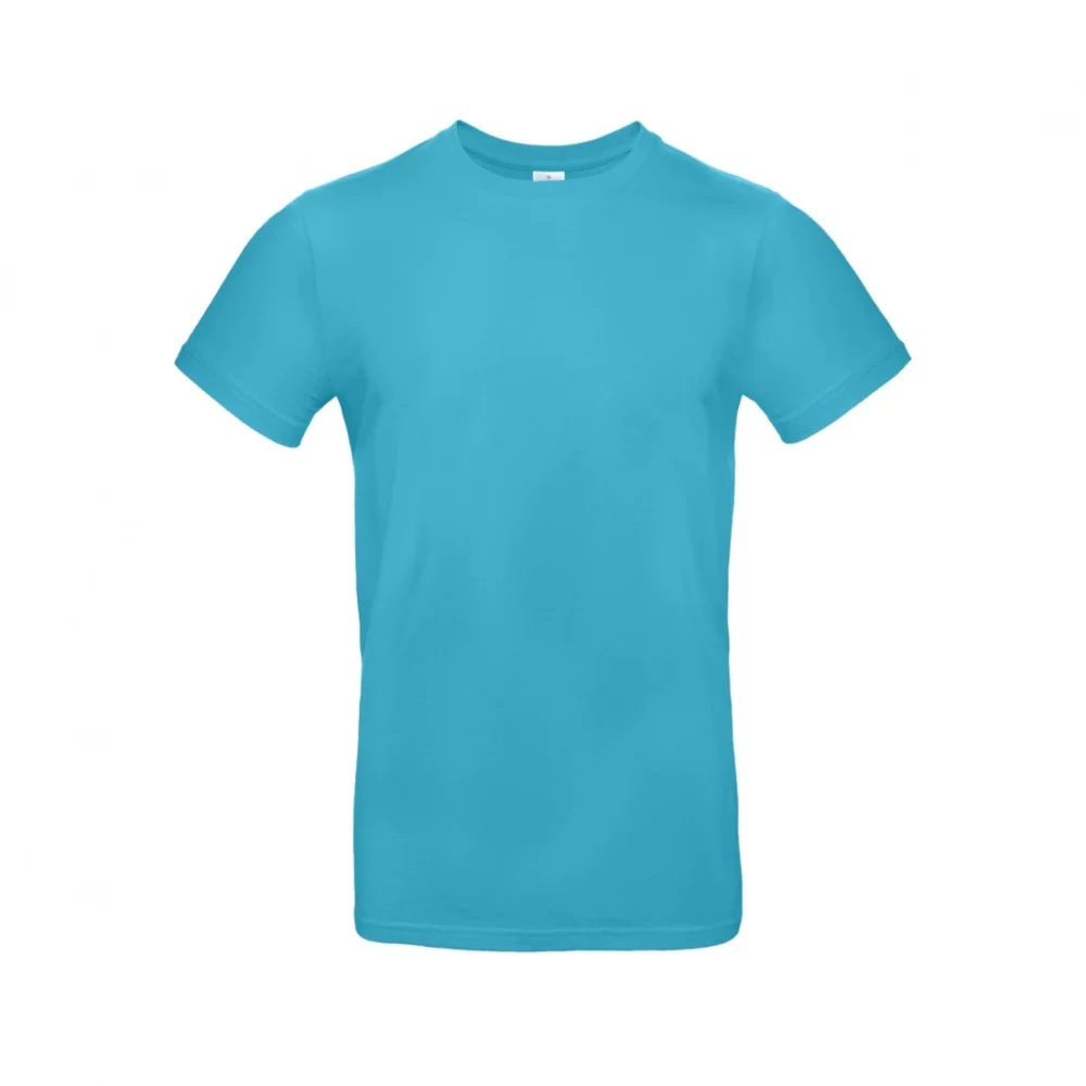 T-shirt coton épais E190 coloris Swimming Pool, à plat vue de face