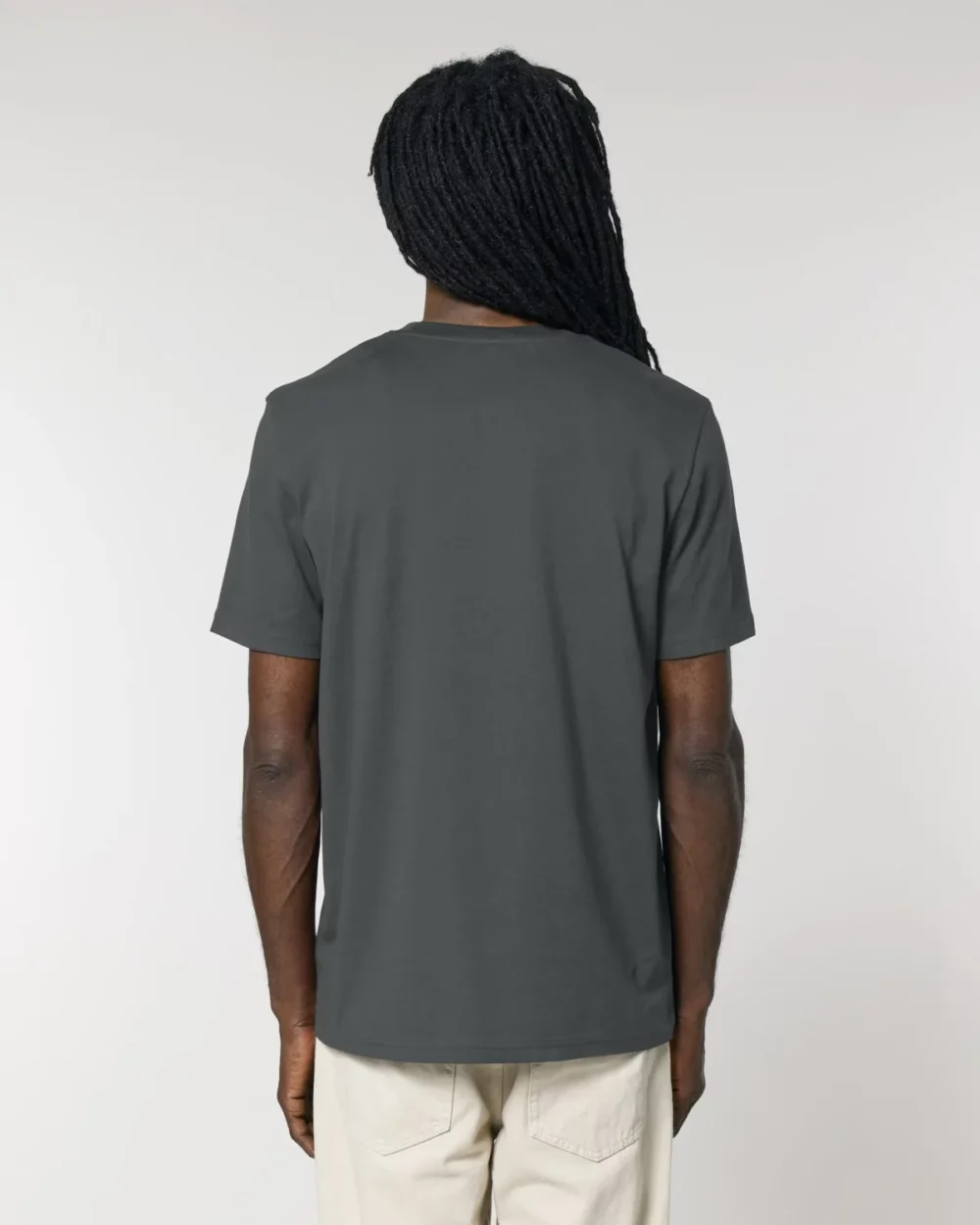 T-shirt bio unisexe Creator 2.0 coloris Anthracite, porté, vue de dos