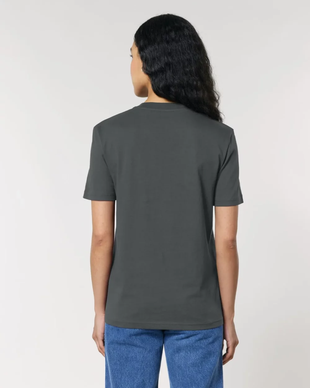 T-shirt bio unisexe Creator 2.0 coloris Anthracite, porté, vue de dos