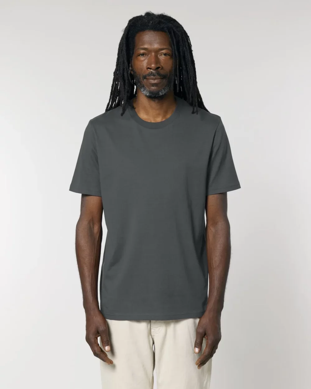 T-shirt bio unisexe Creator 2.0 coloris Anthracite, porté, vue de face