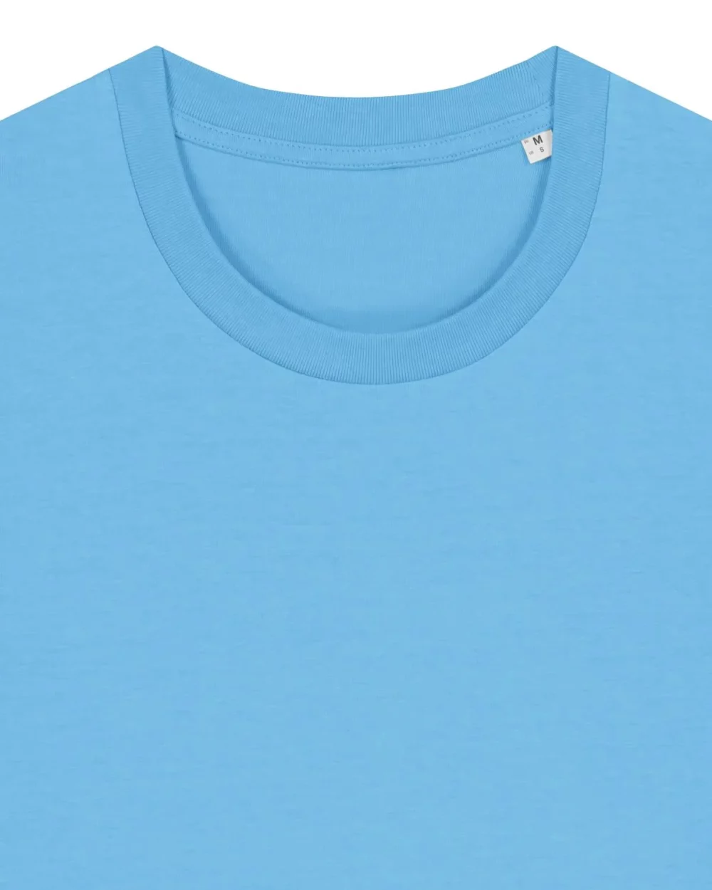 T-shirt bio unisexe Creator 2.0 coloris Aqua Blue, détail à plat