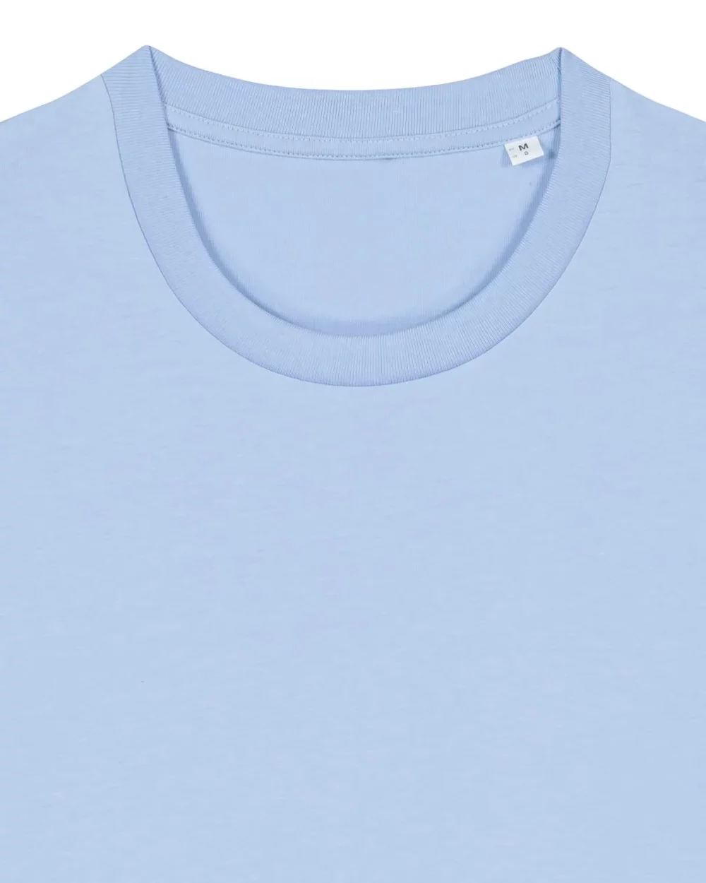 T-shirt bio unisexe Creator 2.0 coloris Blue Soul, détail à plat