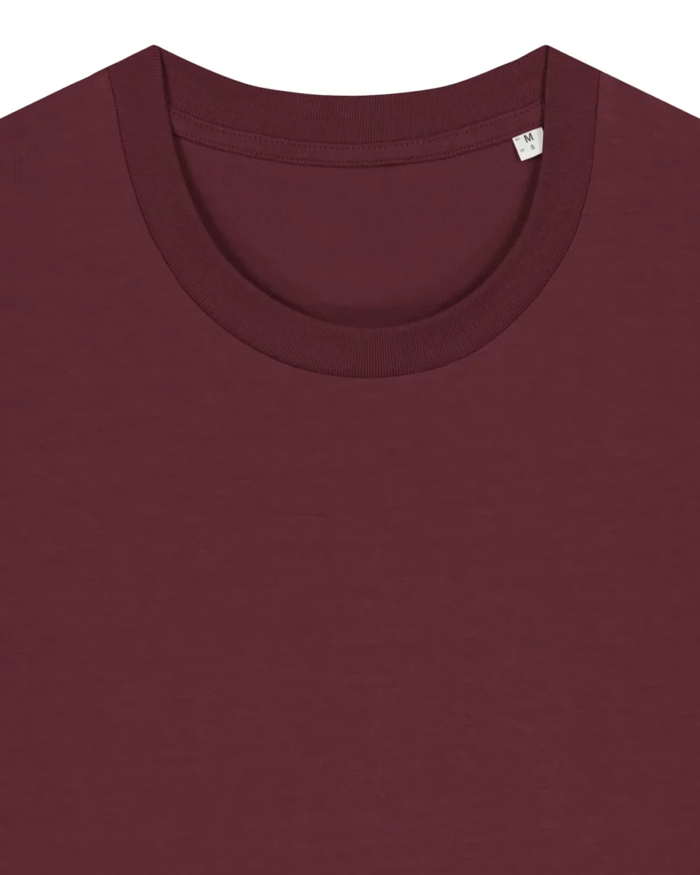 T-shirt bio unisexe Creator 2.0 coloris Burgundy, détail à plat