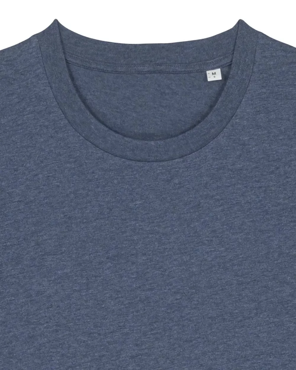T-shirt bio unisexe Creator 2.0 coloris Dark Heather Blue, détail à plat