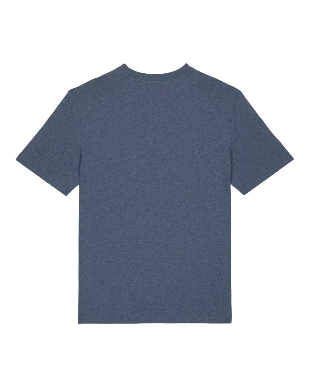 T-shirt bio unisexe Creator 2.0 coloris Dark Heather Blue, à plat, vue de dos