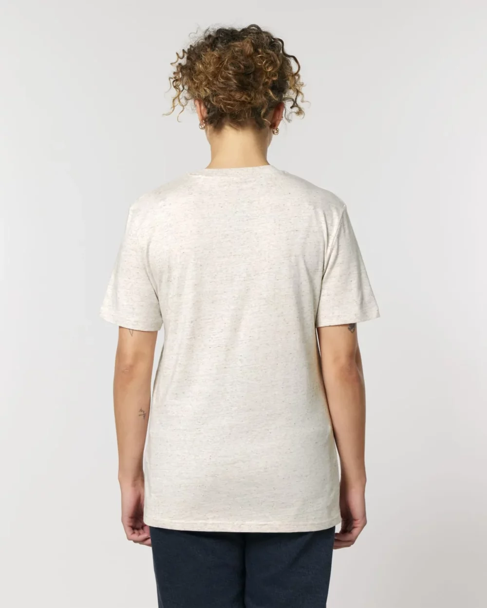 T-shirt bio unisexe Creator 2.0 coloris Eco Heather, porté, vue de dos