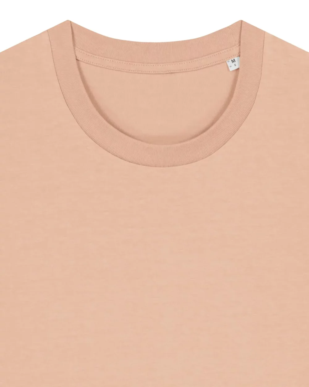 T-shirt bio unisexe Creator 2.0 coloris Fraiche Peche, détail porté
