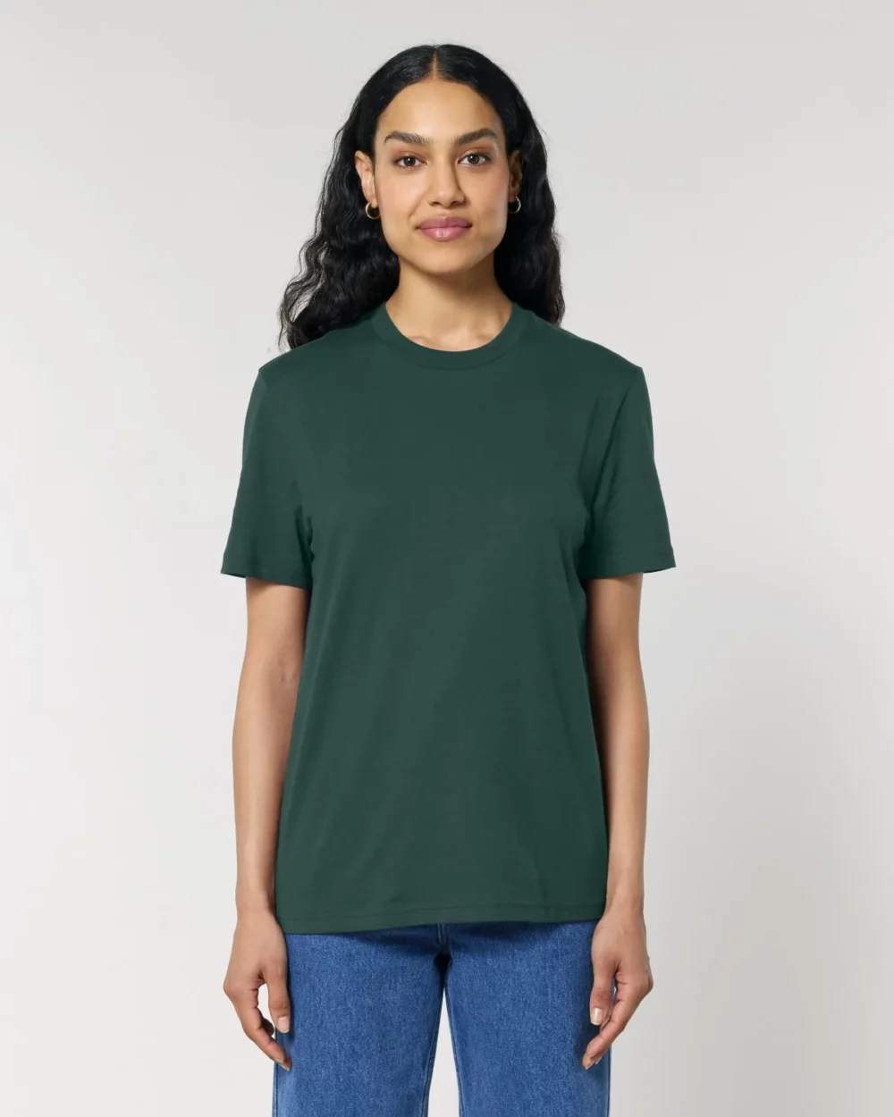 T-shirt bio unisexe Creator 2.0 coloris Glazed Green, porté, vue de face