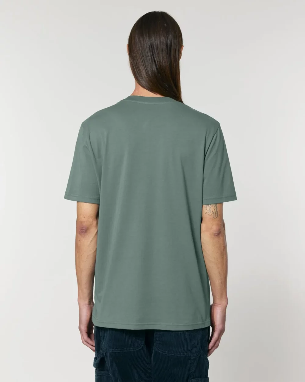 T-shirt bio unisexe Creator 2.0 coloris Green Bay, porté, vue de dos