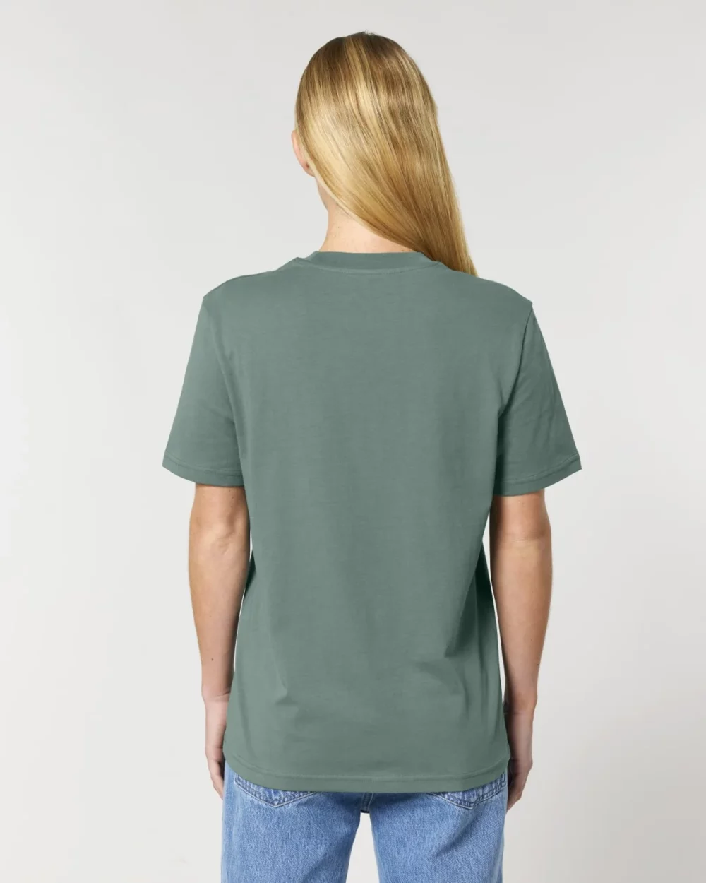 T-shirt bio unisexe Creator 2.0 coloris Green Bay, porté, vue de dos
