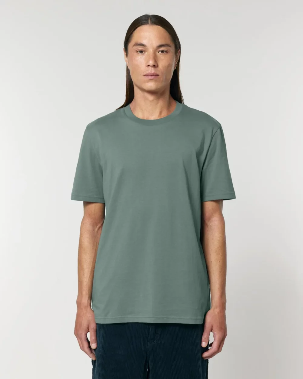 T-shirt bio unisexe Creator 2.0 coloris Green Bay, porté, vue de face