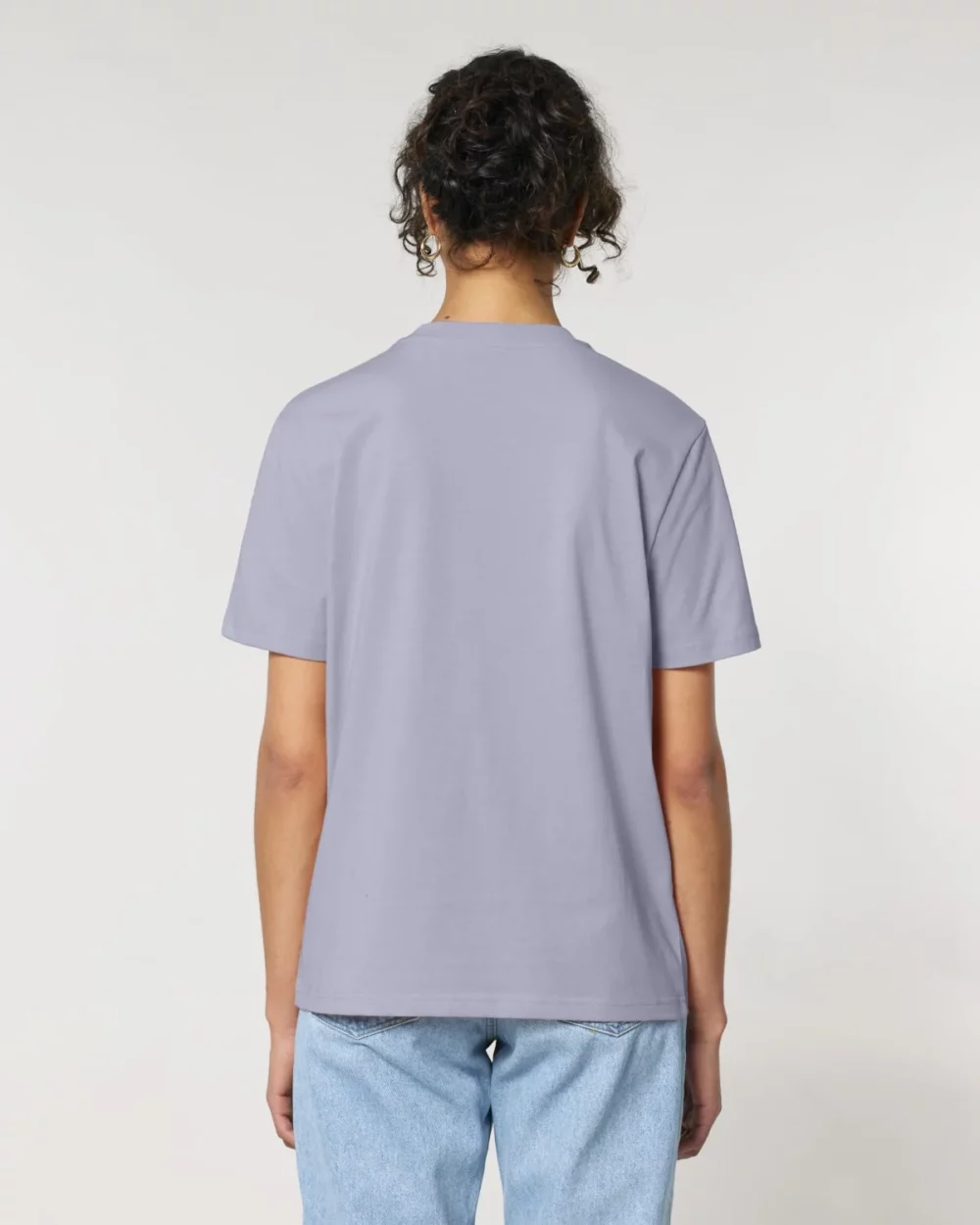 T-shirt bio unisexe Creator 2.0 coloris Lavender, porté, vue de dos