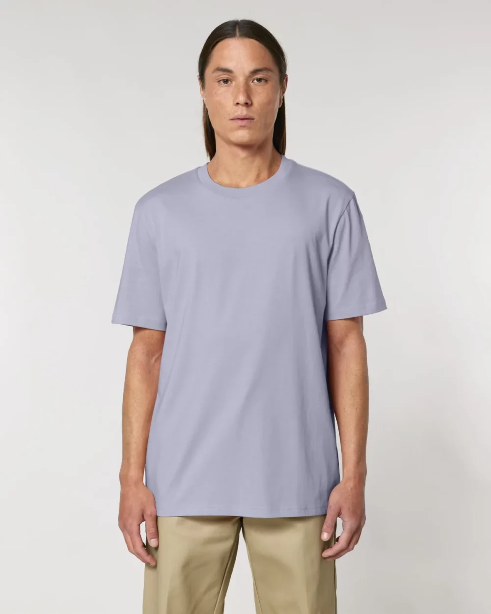 T-shirt bio unisexe Creator 2.0 coloris Lavender, porté, vue de face