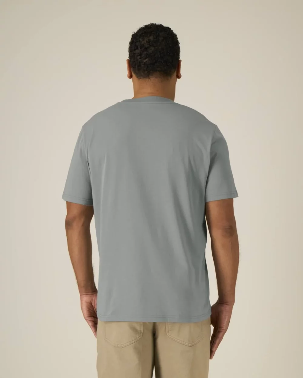 T-shirt bio unisexe Creator 2.0 coloris Misty Grey, porté, vue de dos