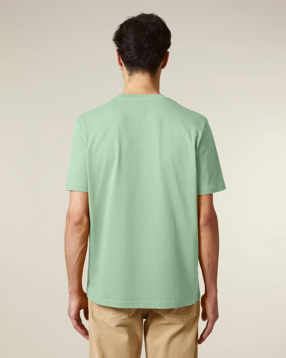 T-shirt bio unisexe Creator 2.0 coloris Misty Jade, porté, vue de dos