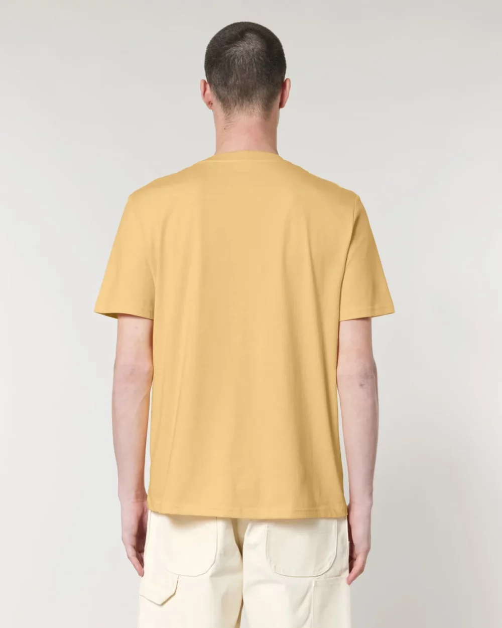 T-shirt bio unisexe Creator 2.0 coloris Nispero, porté, vue de dos