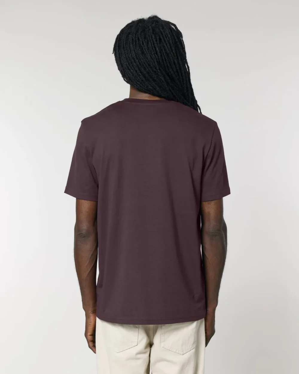 T-shirt bio unisexe Creator 2.0 coloris Red Brown, porté, vue de dos