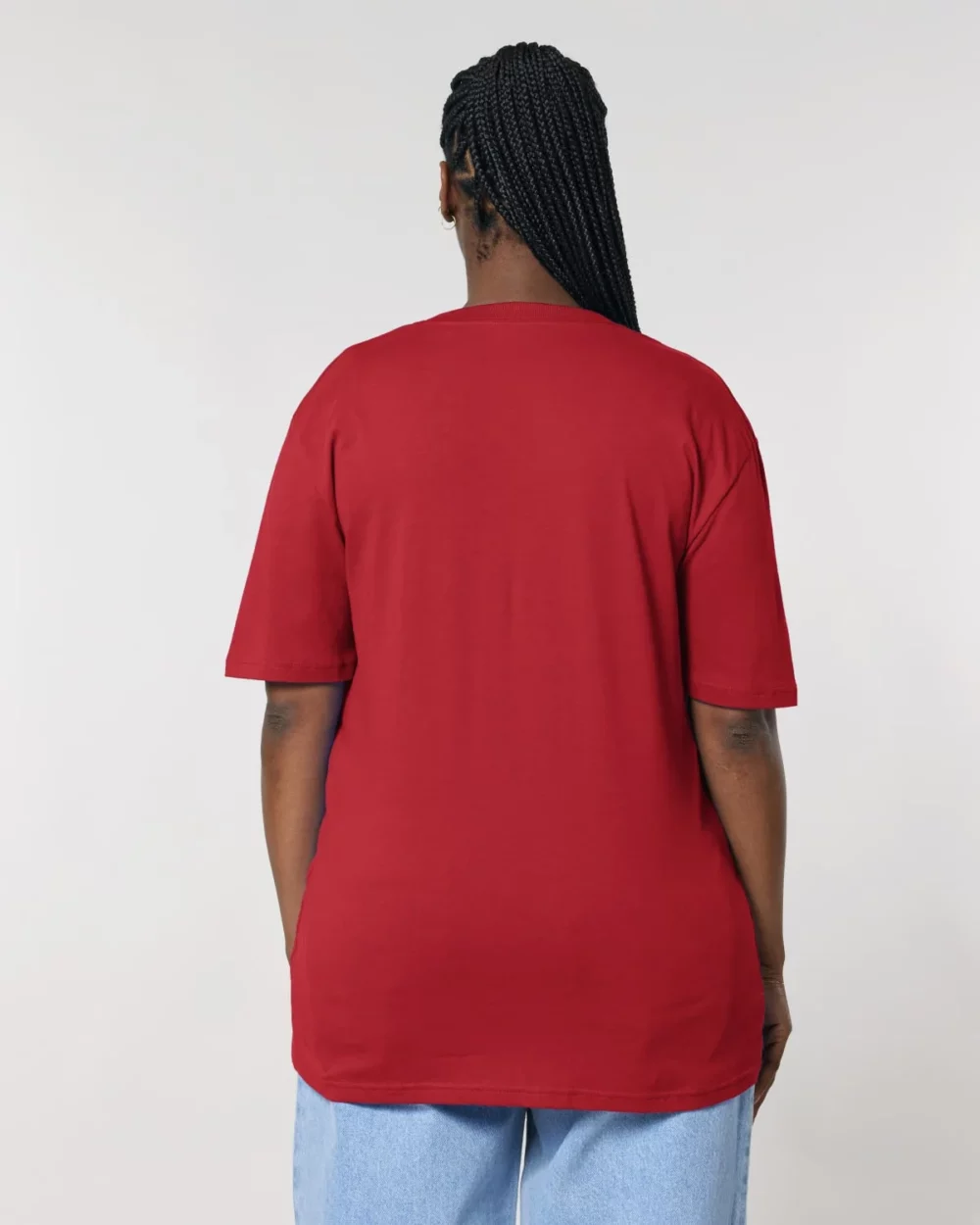 T-shirt bio unisexe Creator 2.0 coloris Red, porté, vue de dos