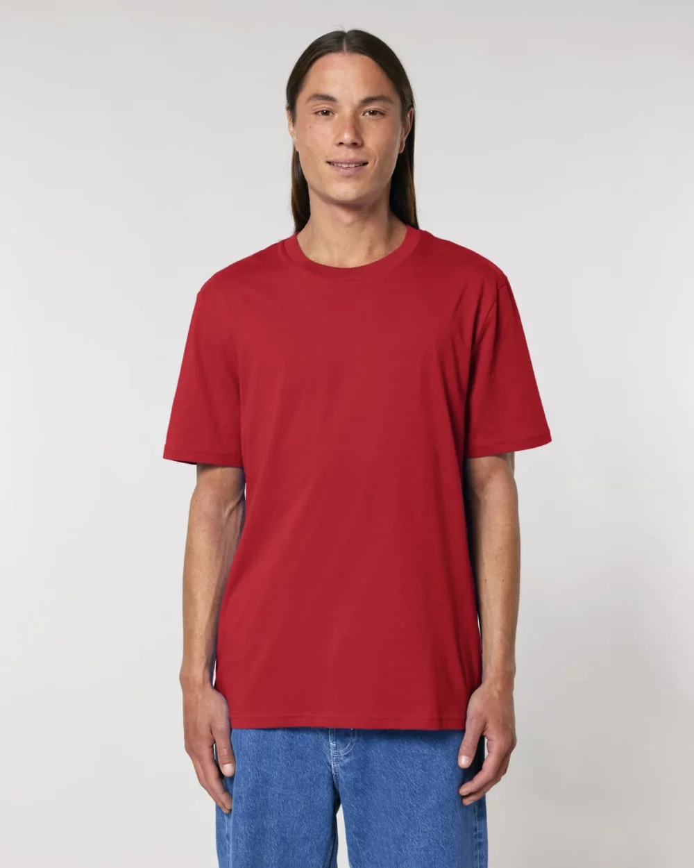 T-shirt bio unisexe Creator 2.0 coloris Red, porté, vue de face