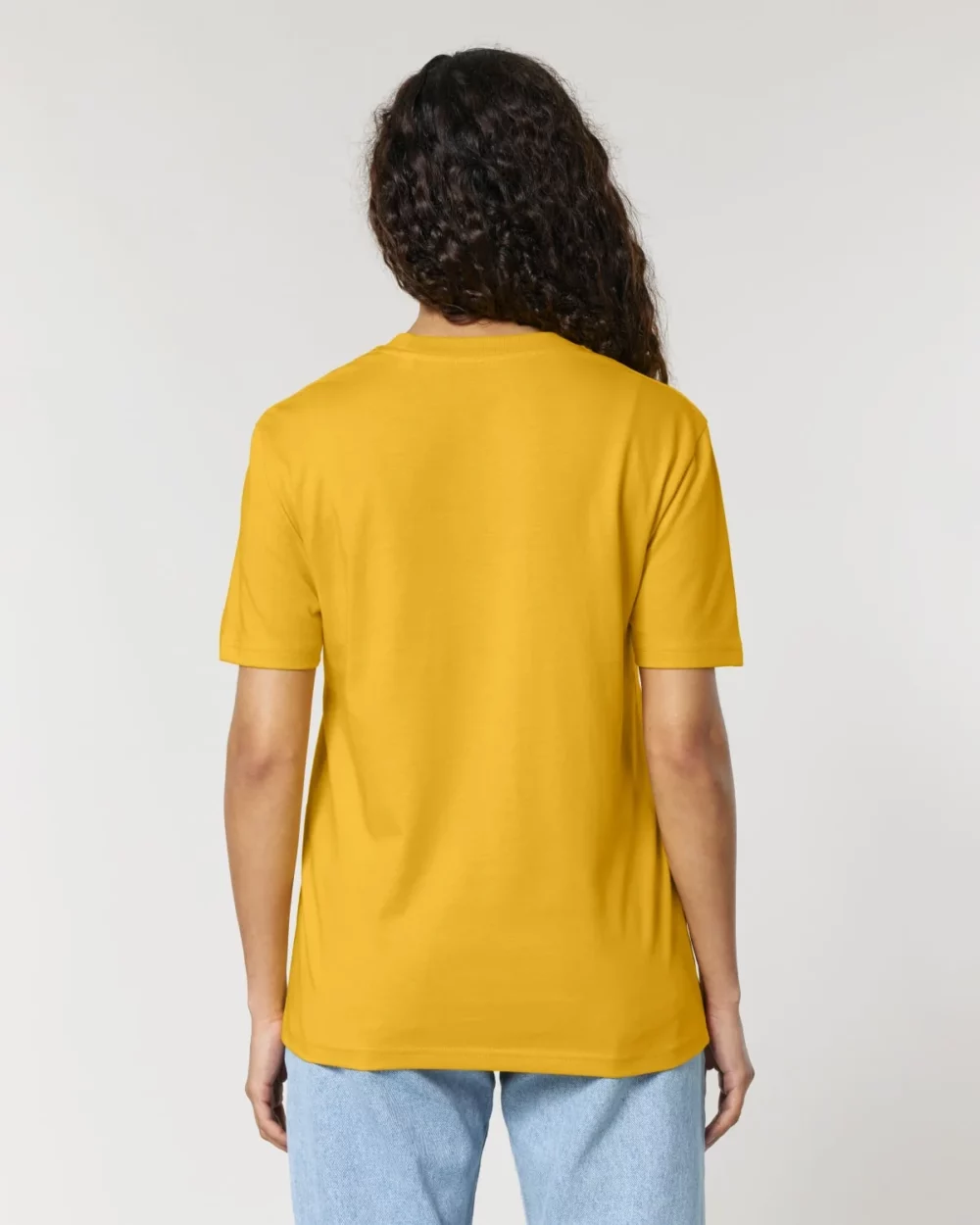 T-shirt bio unisexe Creator 2.0 coloris Spectra Yellow, porté, vue de dos