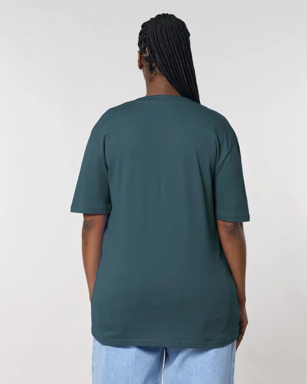 T-shirt bio unisexe Creator 2.0 coloris Stargazer, porté, vue de dos