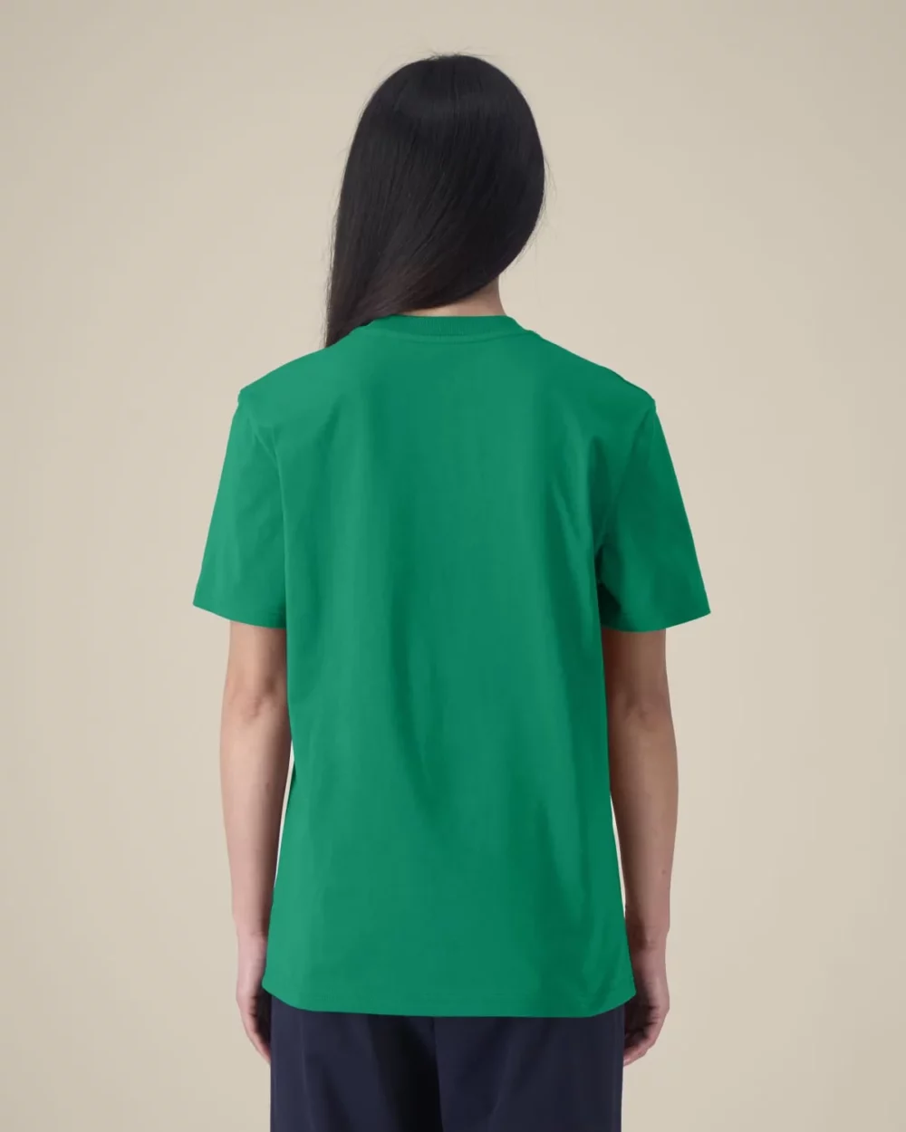 T-shirt bio unisexe Creator 2.0 coloris Verdant Green, porté, vue de dos