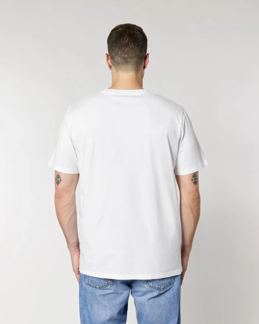 T-shirt bio unisexe Creator 2.0 coloris White, porté, vue de dos