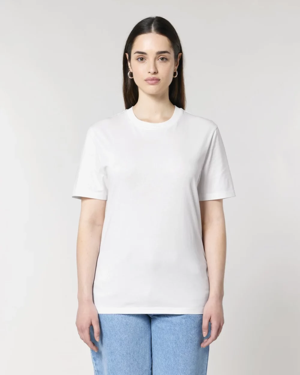 T-shirt bio unisexe Creator 2.0 coloris White, porté, vue de face