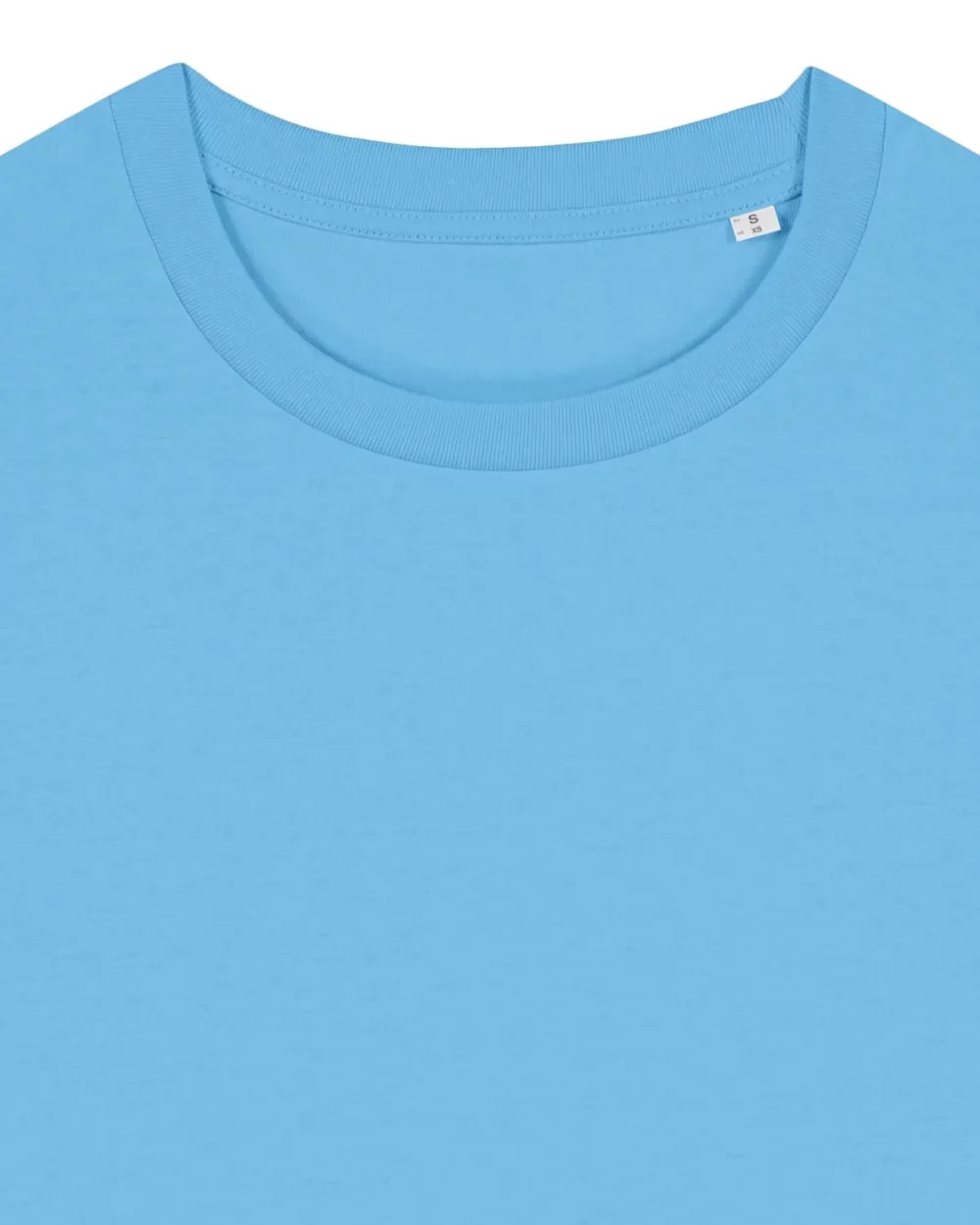 T-shirt bio femme Stella Muser coloris Aqua Blue, détail à plat