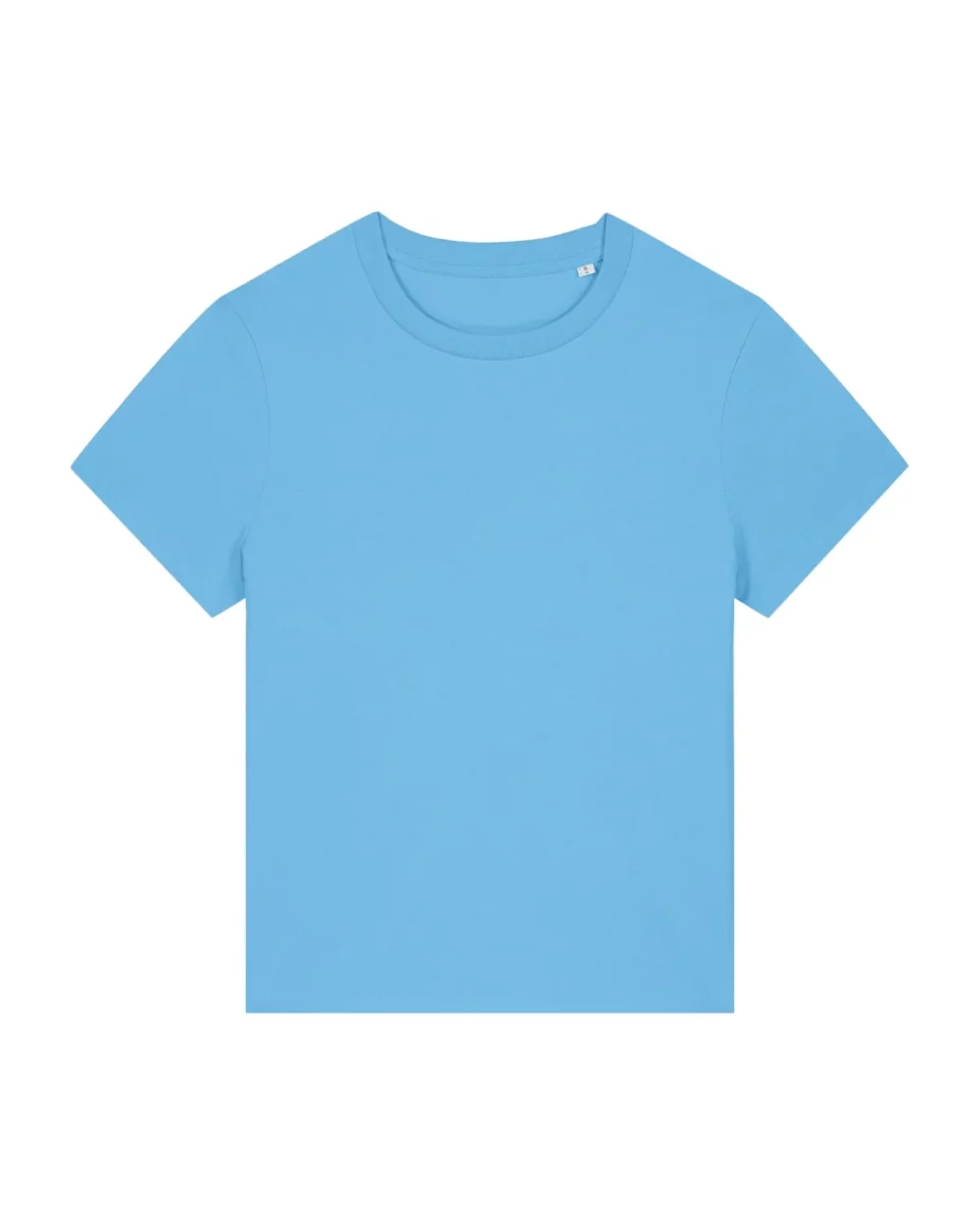 T-shirt bio femme Stella Muser coloris Aqua Blue, à plat, vue de face