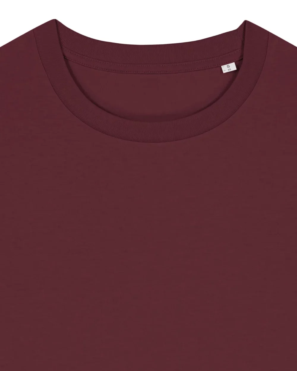 T-shirt bio femme Stella Muser coloris Burgundy, détail à plat