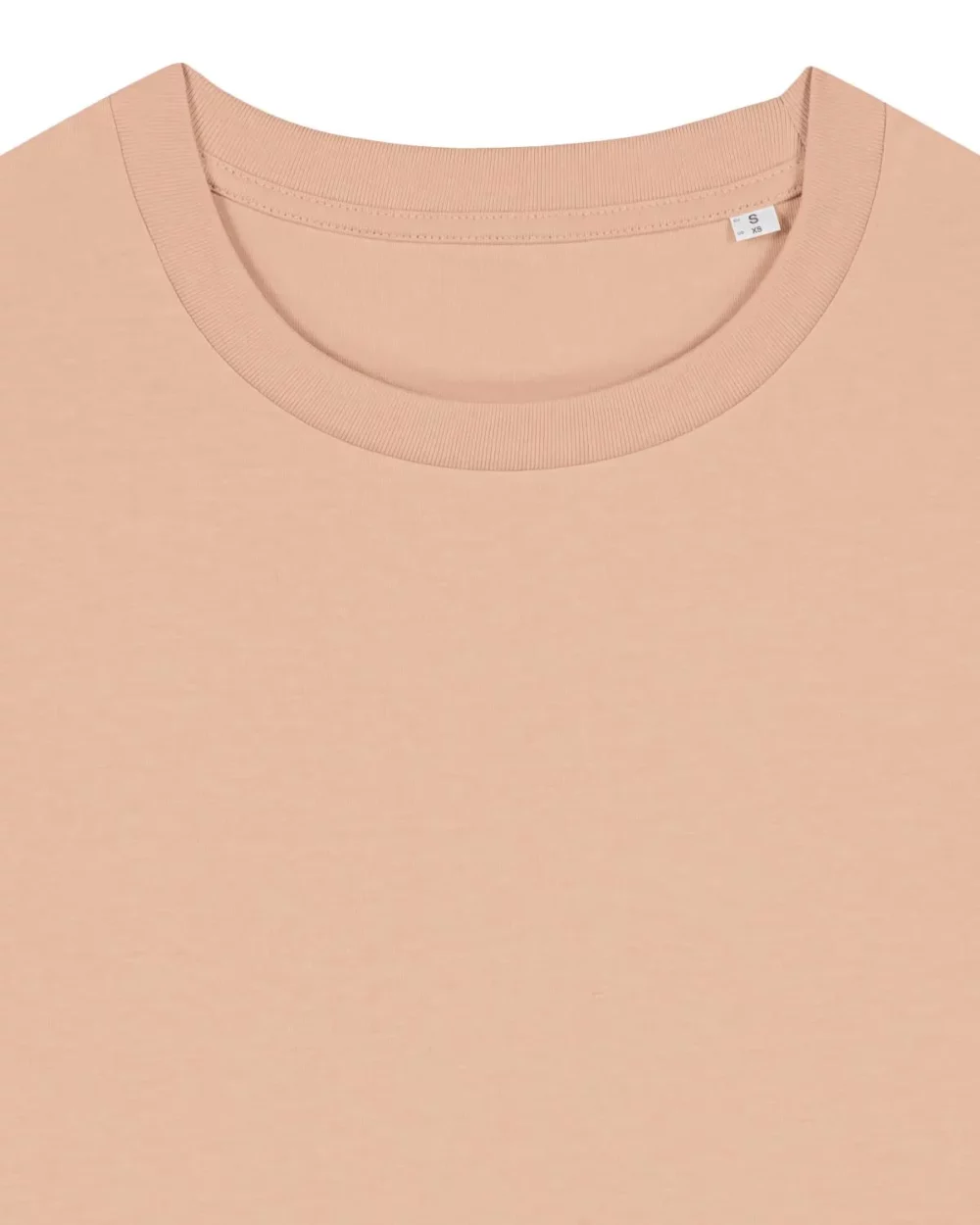 T-shirt bio femme Stella Muser coloris Fraiche Peche, détail à plat