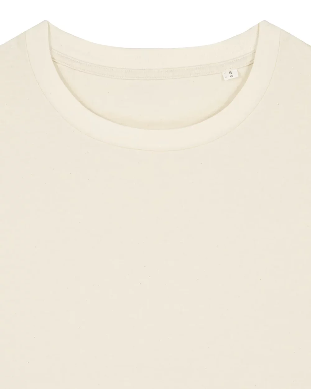 T-shirt bio femme Stella Muser coloris Natural Raw, détail à plat