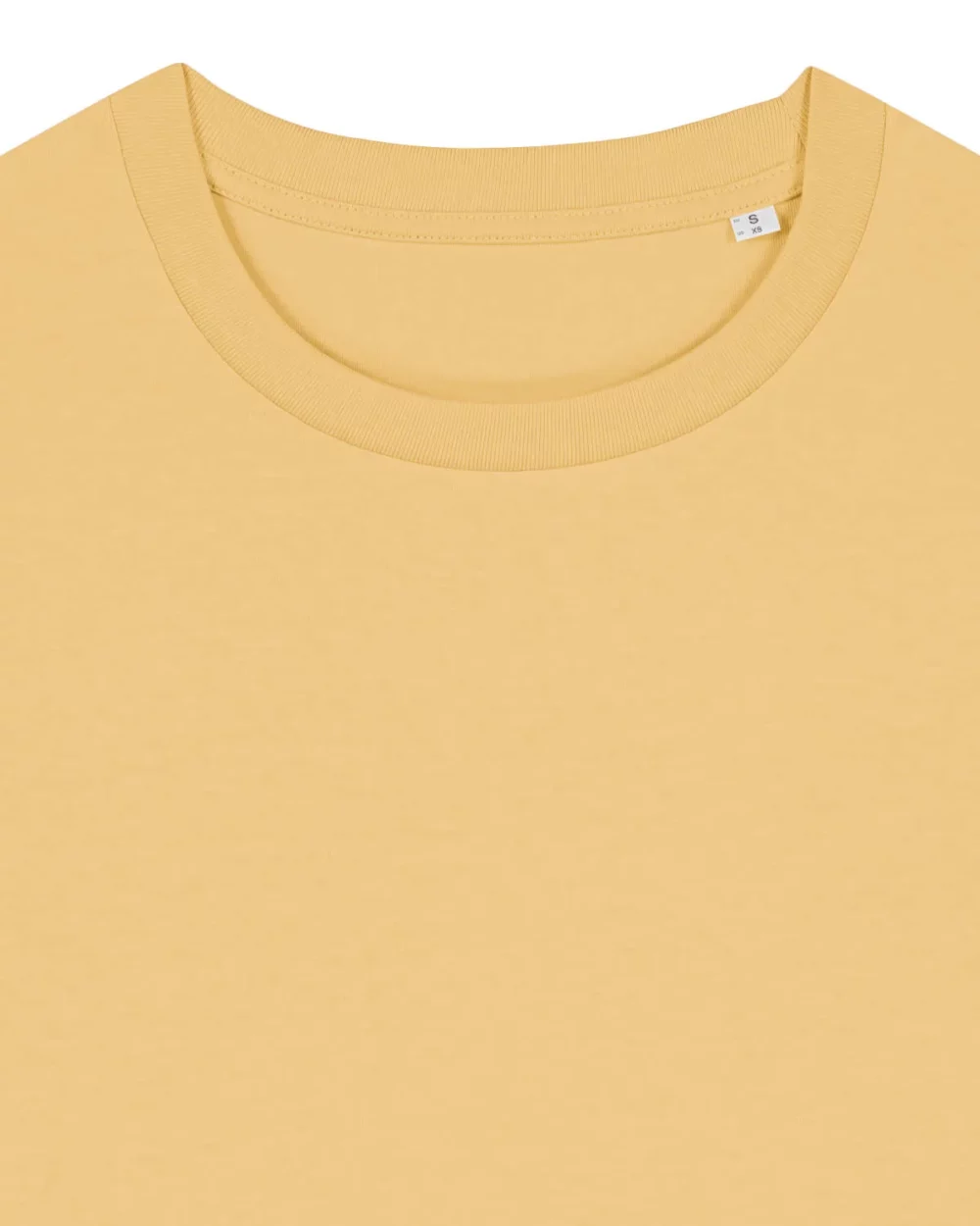 T-shirt bio femme Stella Muser coloris Nispero, détail à plat