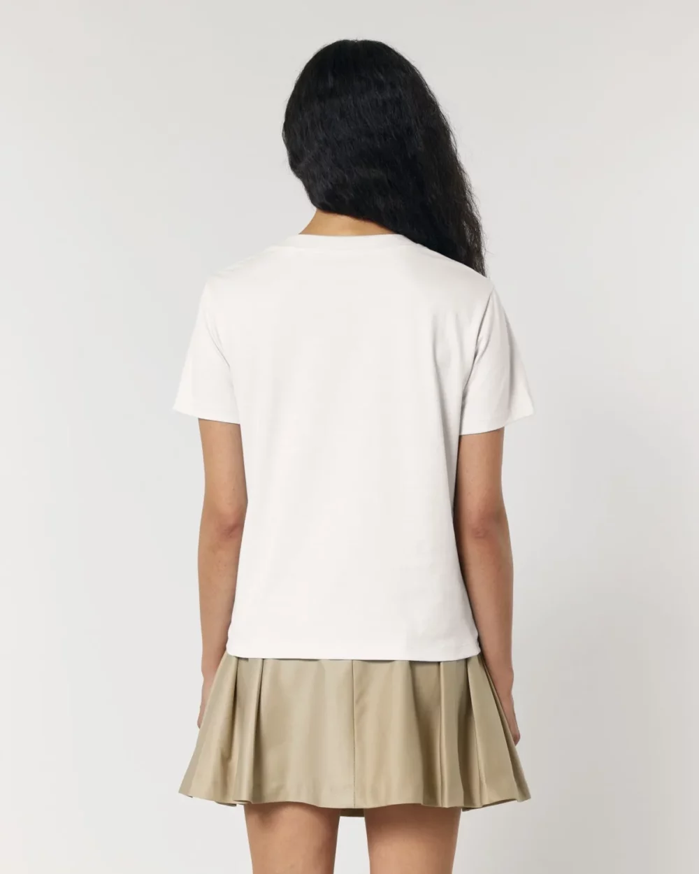T-shirt bio femme Stella Muser coloris Off White, porté, vue de dos