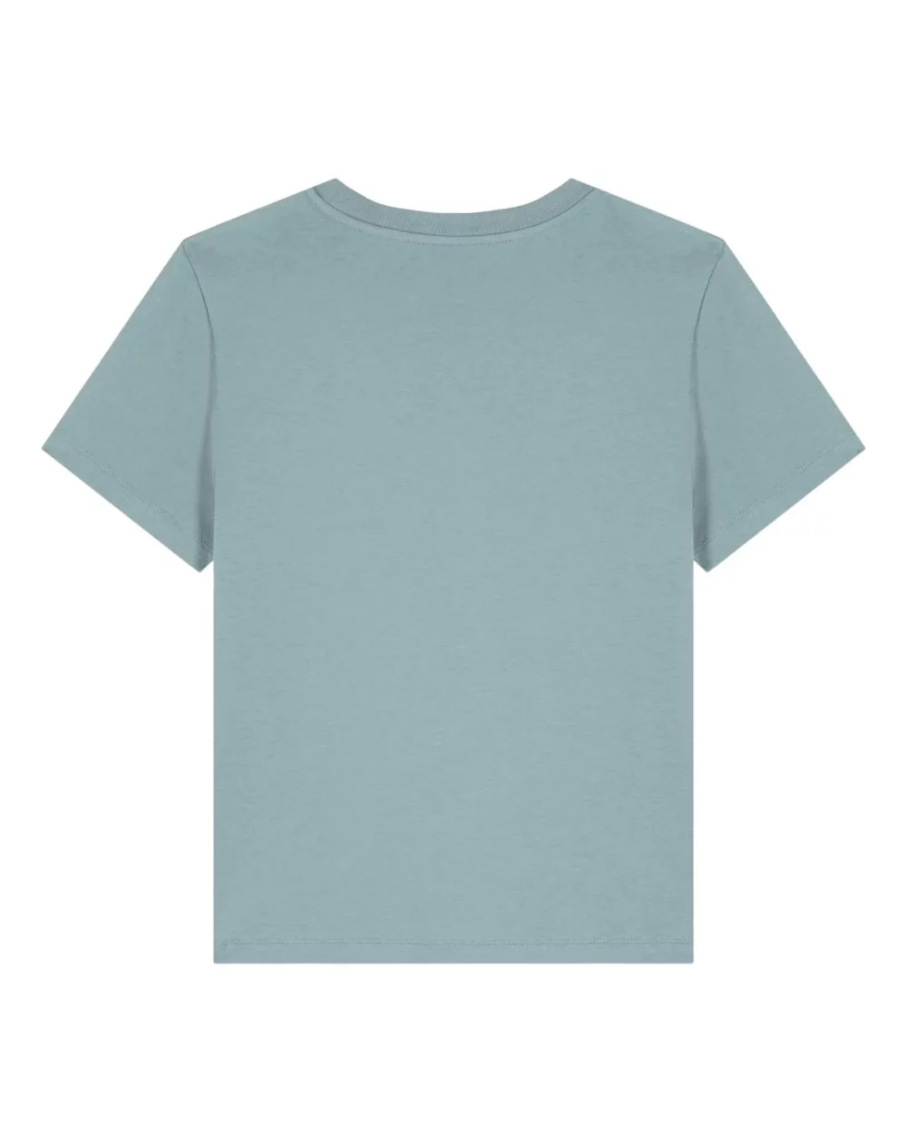 T-shirt bio femme Stella Muser coloris Pebble Blue, à plat, vue de dos