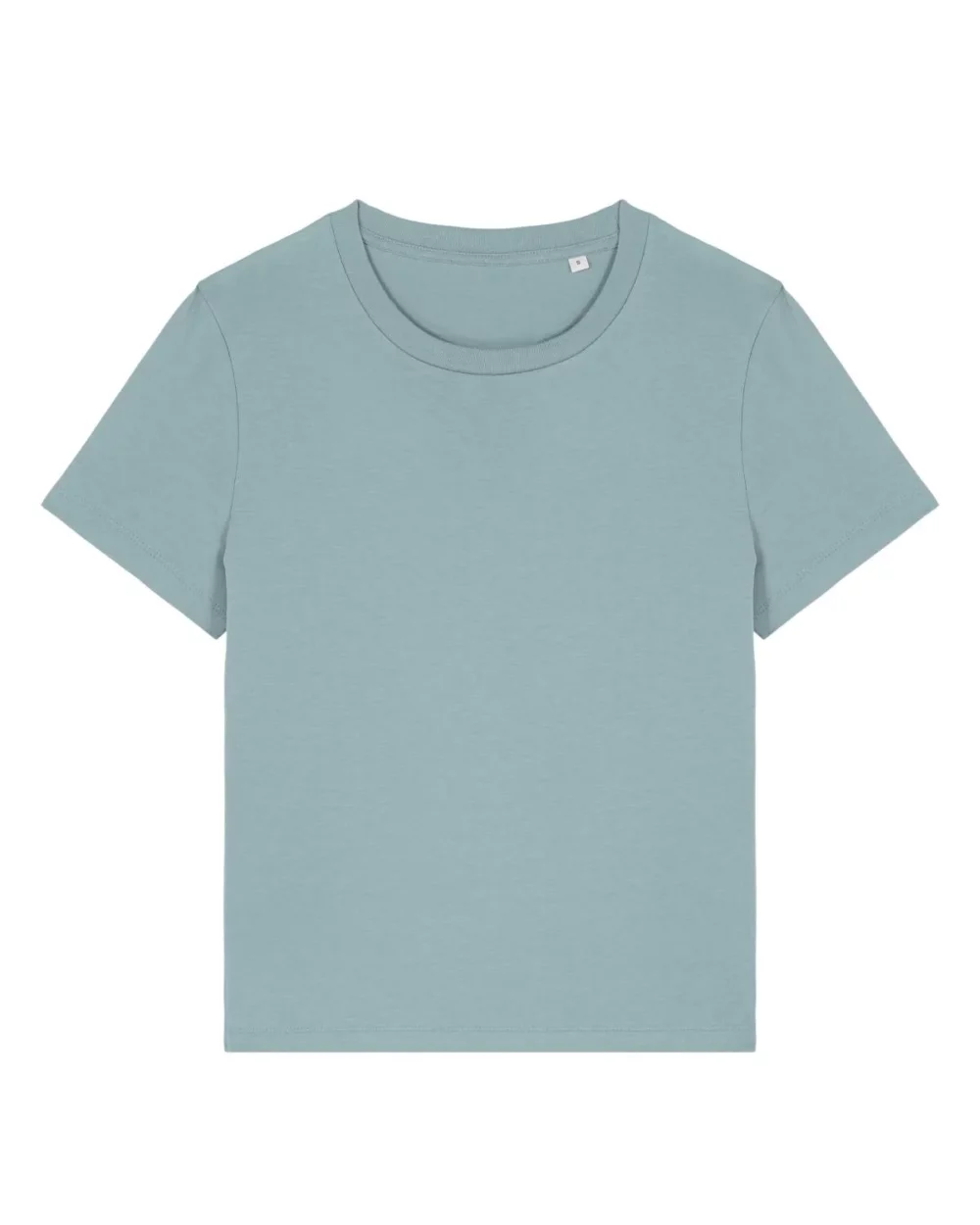 T-shirt bio femme Stella Muser coloris Pebble Blue, à plat, vue de face