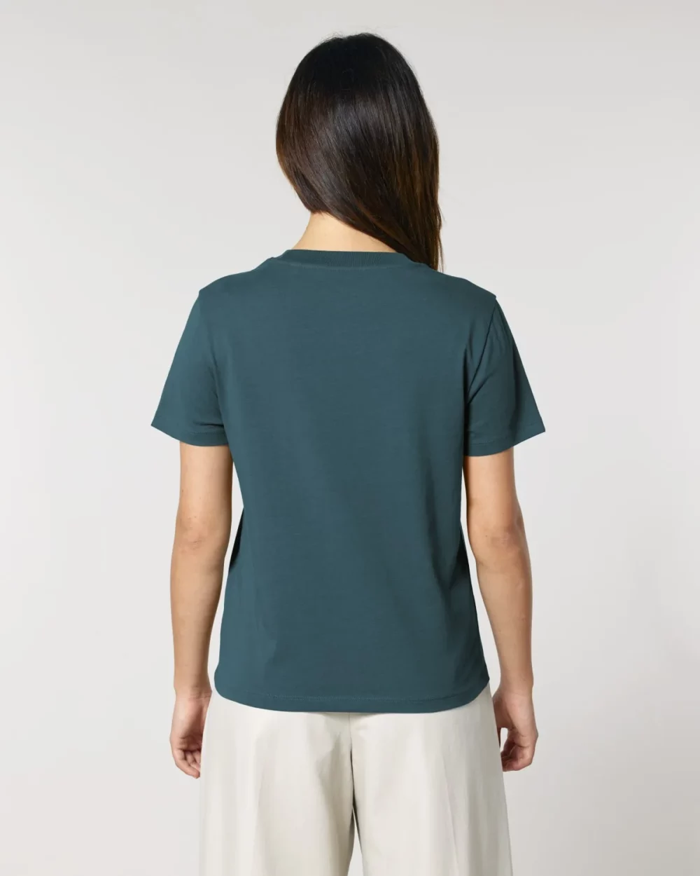 T-shirt bio femme Stella Muser coloris Stargazer, porté, vue de dos