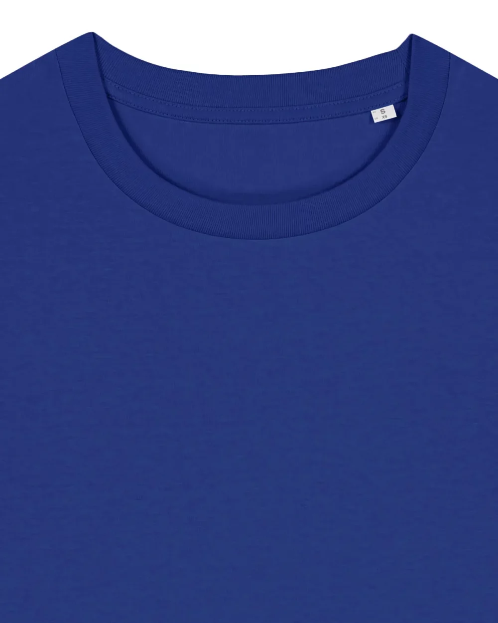 T-shirt bio femme Stella Muser coloris Worker Blue, détail à plat
